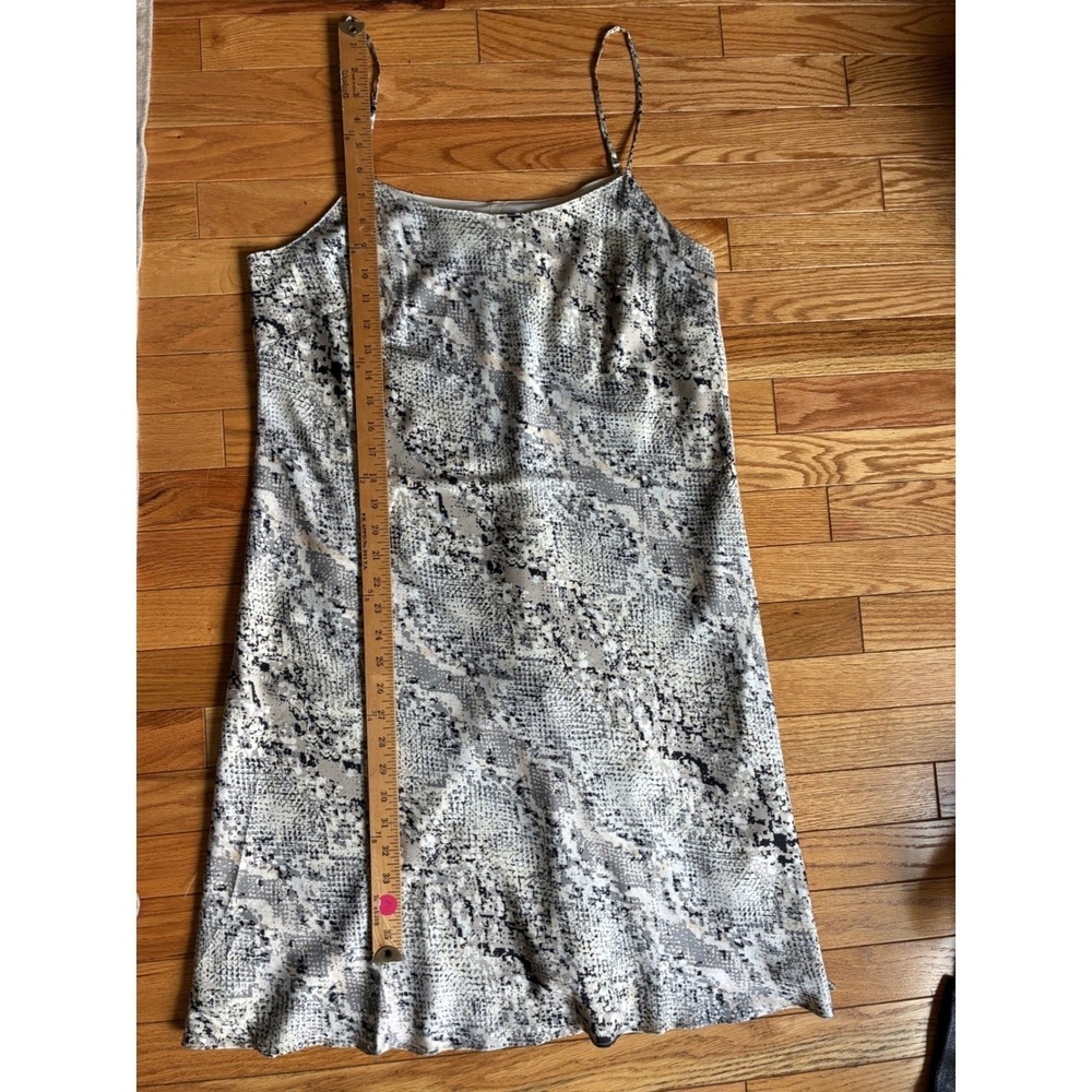 NWTS Calvin Klein Grey Snakeskin Print Satin Slip Dress Spaghetti Strap Size 14 - Picture 6 of 7